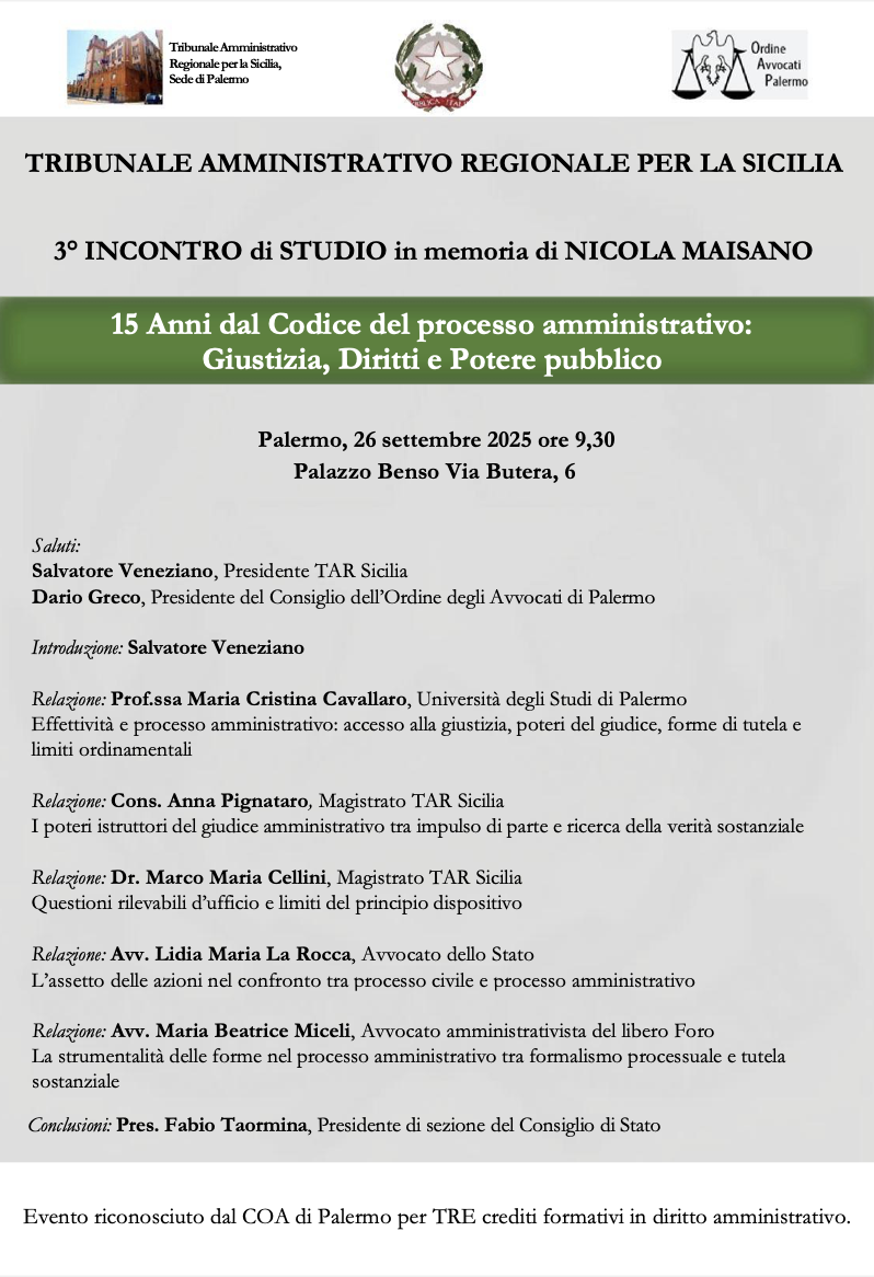 15 Anni dal Codice del processo amministrativo: Giustizia, Diritti e Potere pubblico
